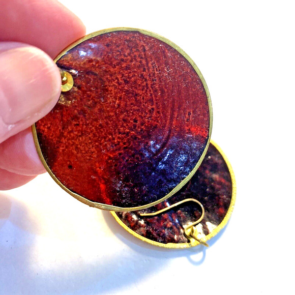 Vintage Pierced Earrings Beachy Casual Drop & Dangle Brown Translucent Shell - Picture 4 of 8